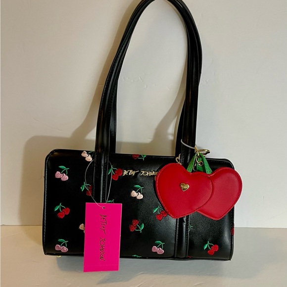 Betsey Johnson NWT Black Cherry Shoulder Bag